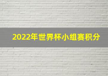 2022年世界杯小组赛积分