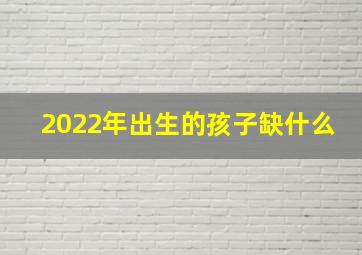 2022年出生的孩子缺什么