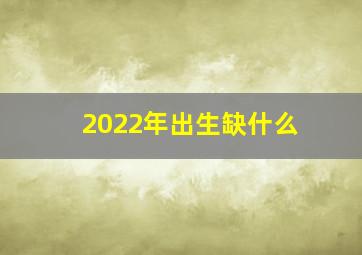 2022年出生缺什么