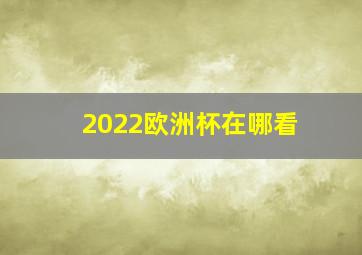 2022欧洲杯在哪看