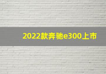 2022款奔驰e300上市