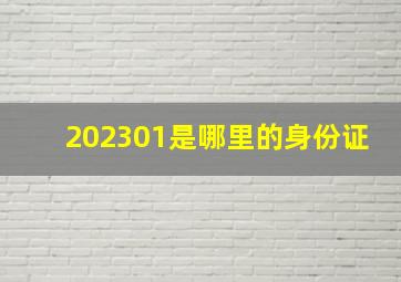 202301是哪里的身份证