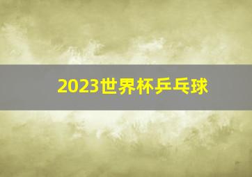 2023世界杯乒乓球