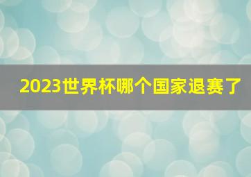 2023世界杯哪个国家退赛了