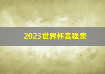 2023世界杯赛程表