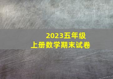 2023五年级上册数学期末试卷