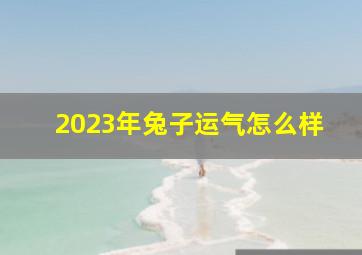 2023年兔子运气怎么样