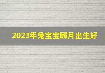 2023年兔宝宝哪月出生好