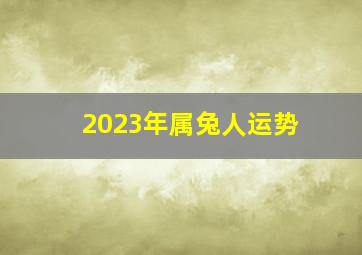 2023年属兔人运势