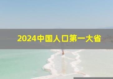 2024中国人口第一大省