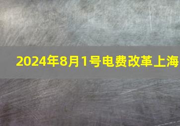 2024年8月1号电费改革上海