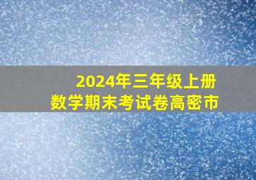 2024年三年级上册数学期末考试卷高密市