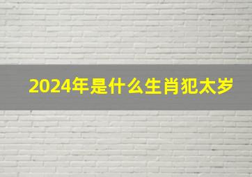 2024年是什么生肖犯太岁