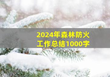 2024年森林防火工作总结1000字