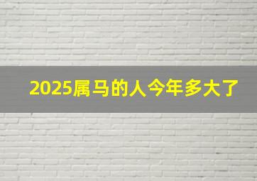 2025属马的人今年多大了