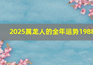 2025属龙人的全年运势1988