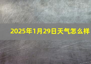 2025年1月29日天气怎么样