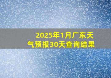 2025年1月广东天气预报30天查询结果