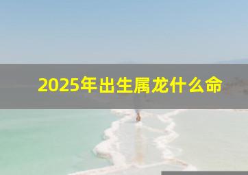 2025年出生属龙什么命