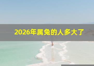 2026年属兔的人多大了