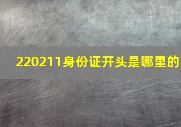 220211身份证开头是哪里的