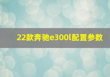 22款奔驰e300l配置参数