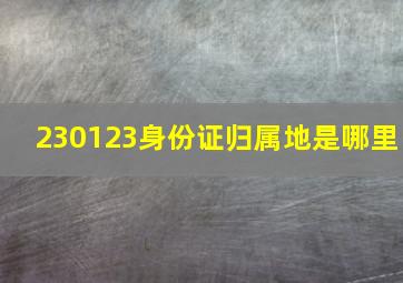 230123身份证归属地是哪里