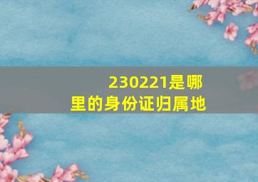 230221是哪里的身份证归属地