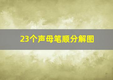 23个声母笔顺分解图