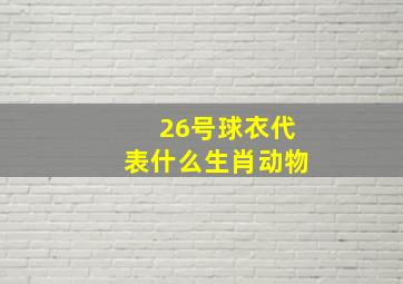 26号球衣代表什么生肖动物