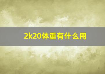 2k20体重有什么用