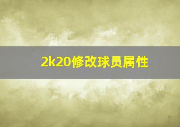 2k20修改球员属性