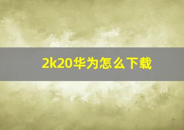 2k20华为怎么下载