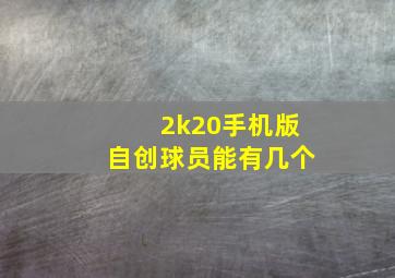 2k20手机版自创球员能有几个