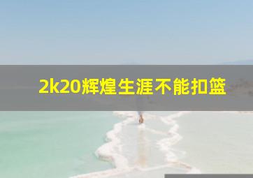 2k20辉煌生涯不能扣篮