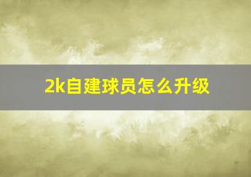 2k自建球员怎么升级