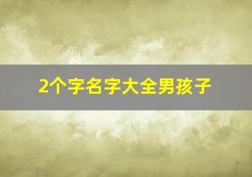 2个字名字大全男孩子