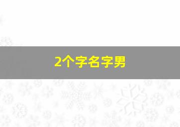 2个字名字男