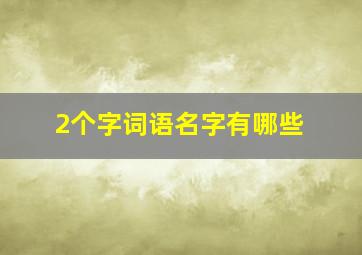 2个字词语名字有哪些