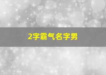 2字霸气名字男