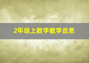 2年级上数学教学反思