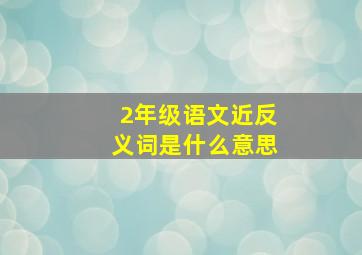 2年级语文近反义词是什么意思