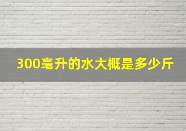 300毫升的水大概是多少斤