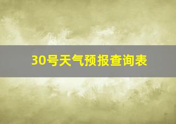 30号天气预报查询表