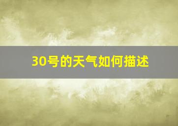 30号的天气如何描述