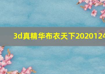 3d真精华布衣天下2020124