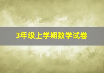 3年级上学期数学试卷