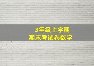 3年级上学期期末考试卷数学