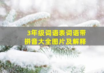 3年级词语表词语带拼音大全图片及解释