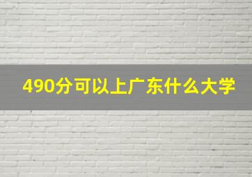 490分可以上广东什么大学